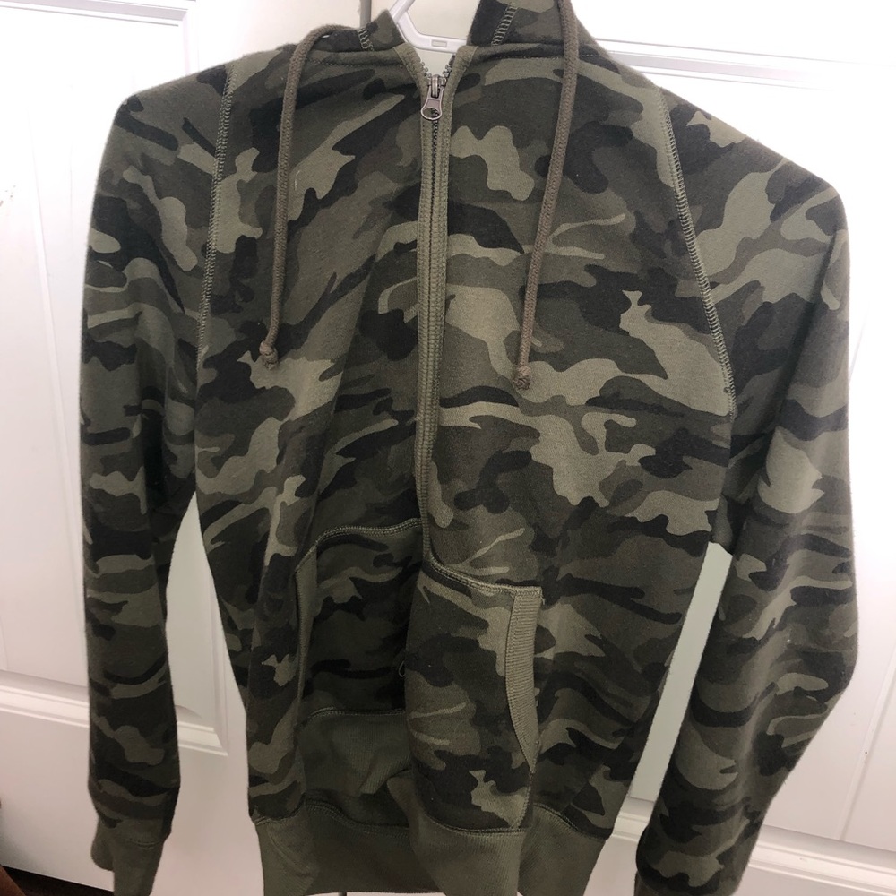 Green camo zip up sweater. Walmart